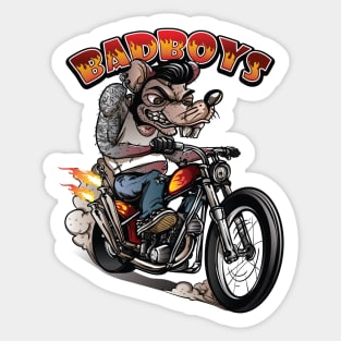 Bad Boys Rockabilly Rat Sticker